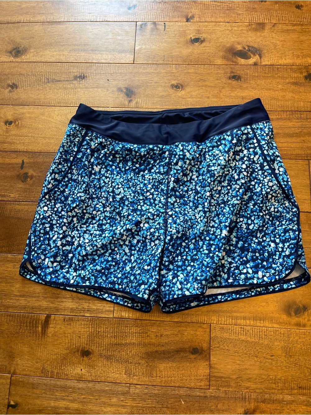 Lands End Women’s 5 inch Swim Bottom Sz Large (14-16) UPF 50+ Board Shorts Blue